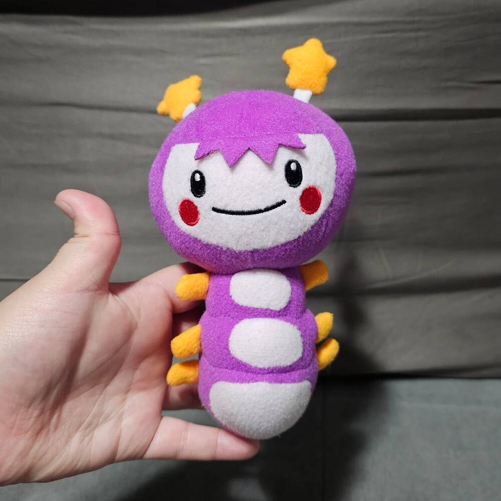 Momo Happy Valley Plush Doll Purple Caterpillar Asia Yellow Stars Smile Taiwan